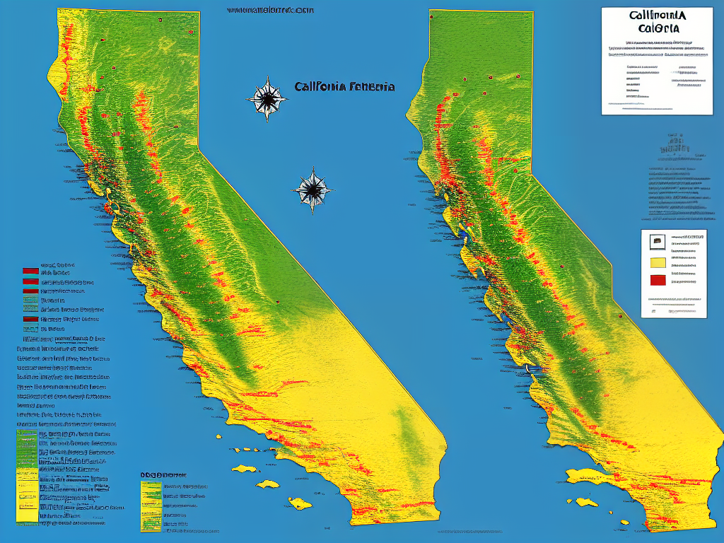 A map of California with various pins representing the state's national forests.