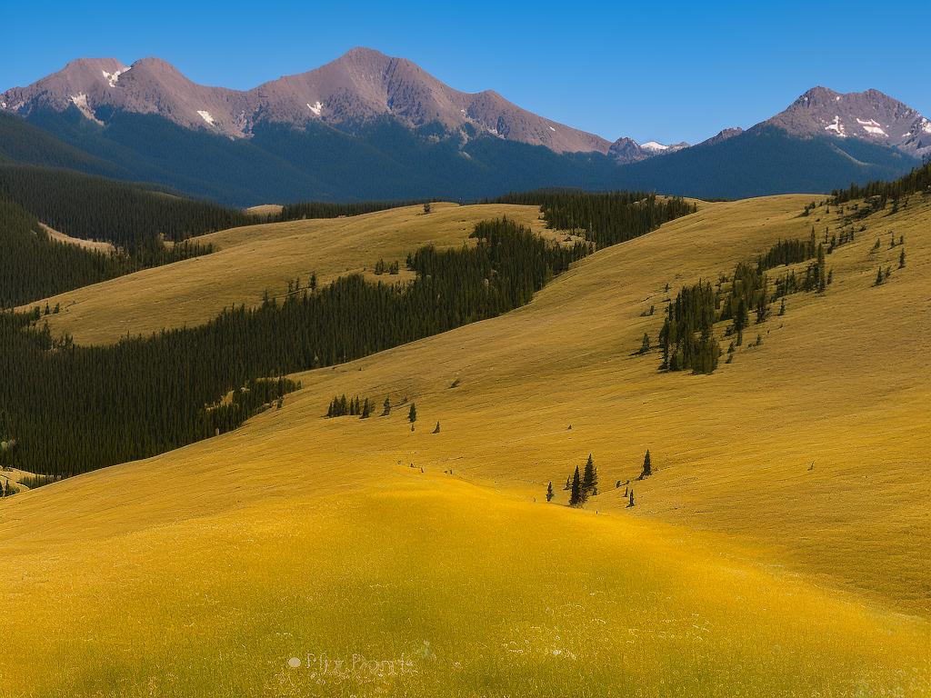A picture of a vast meadow with the Ruby Range as a backdrop on the Dyke Trail mountain biking track in Crested Butte.